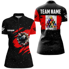 Load image into Gallery viewer, Customized Grunge Canada Flag 8 Ball Pool Women Billiard Jersey Shirts, Patriotic Pool Player Shirts TDM1713