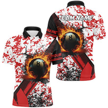Load image into Gallery viewer, Custom 8 Ball Pool Fire Billiard Shirts For Men, Red Grunge Camo Billiard Shirts Jersey For Team TDM1717