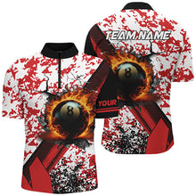 Load image into Gallery viewer, Custom 8 Ball Pool Fire Billiard Shirts For Men, Red Grunge Camo Billiard Shirts Jersey For Team TDM1717