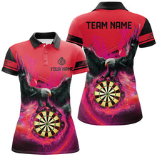 Load image into Gallery viewer, Personalized 3D Eagle Flying On Dart Board Fire Darts Shirts For Women Custom Darts Jerseys |Red TDM2126