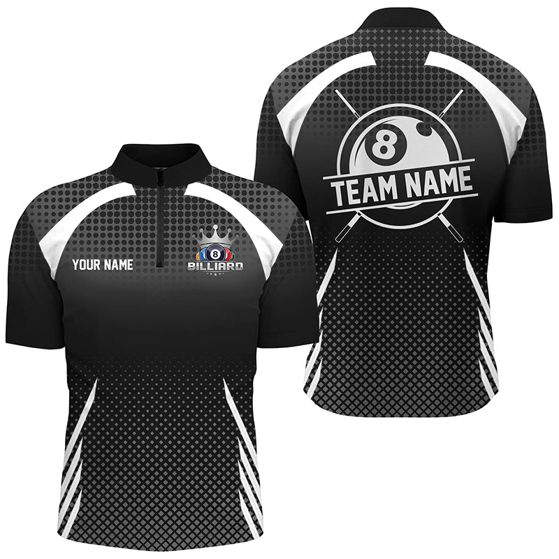 Personalized Billiard Tournament Pool Shirts For Men, Best 8 Ball Billiard Team Jerseys |Black TDM2130