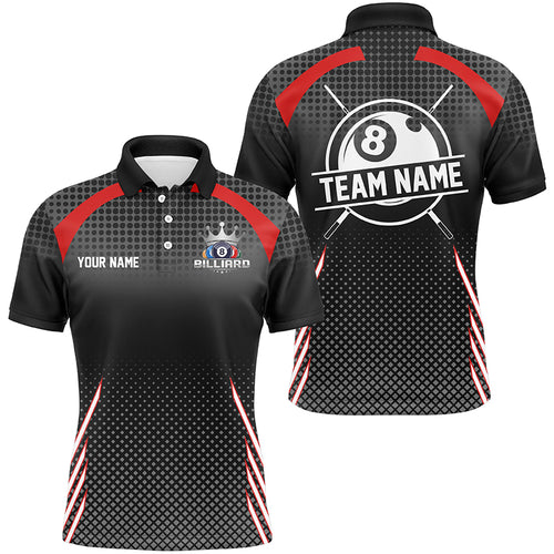 Personalized Billiard Tournament Pool Shirts For Men, Best Custom 8 Ball Billiard Team Jerseys |Red TDM2131