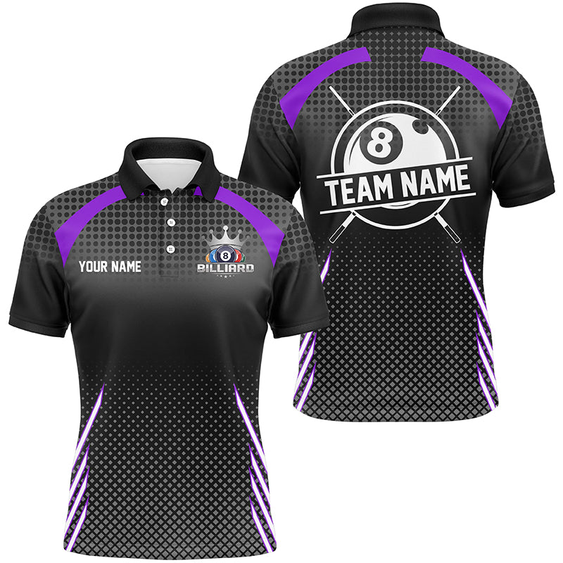Personalized Billiard Tournament Pool Shirts For Men, Best 8 Ball Billiard Team Jerseys |Purple TDM2133