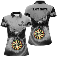 Load image into Gallery viewer, Personalized 3D Eagle Flying On Dart Board Fire Darts Shirts For Women Custom Darts Jerseys |Grey TDM2383