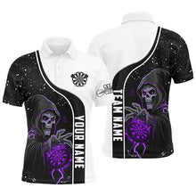 Load image into Gallery viewer, Purple Grim Reaper Darts Men Polo &amp; Quarter-Zip Custom Darts Shirts For Team Darts Jerseys TDM2626