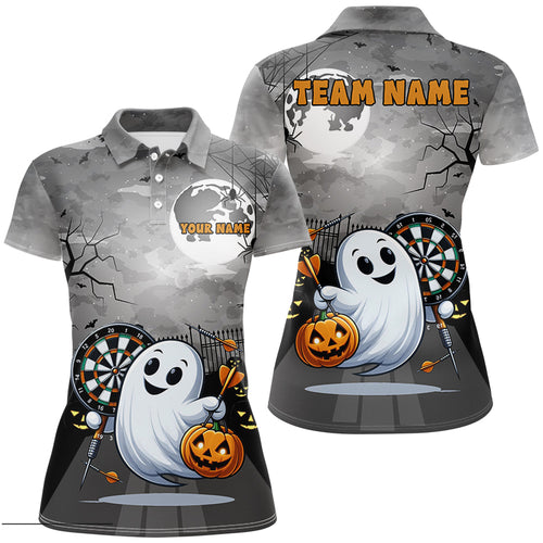 Funny Ghostly Halloween Darts Shirt For Women Custom Halloween Gifts For Darts Lover TDM2628