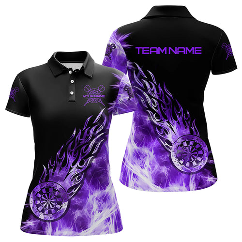 Black And Purple Light Icy Women Darts Polo & Quarter Zip Custom Dart Shirts For Team Dart Jerseys TDM3346