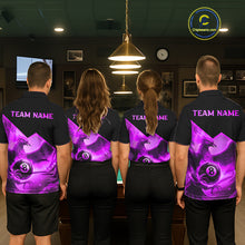 Load image into Gallery viewer, Purple 8 Ball Flame Phoenix Billiard Shirt For Men Custom Pool Team Jersey Polo &amp; Quarter Zip TDM5605