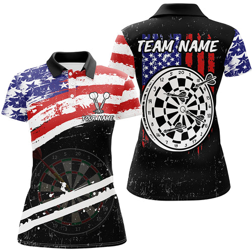 Personalized Retro US Flag Darts Board Women Darts Shirts Custom Patriotic Darts Team Jerseys TDM1551