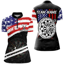 Load image into Gallery viewer, Personalized Retro US Flag Darts Board Women Darts Shirts Custom Patriotic Darts Team Jerseys TDM1551
