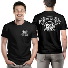Load image into Gallery viewer, Billiard Skull Crossed Pool Cue T- Shirts Custom Billiard Shirts For Team Pool Player TDM3940