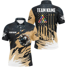 Load image into Gallery viewer, Customized Grunge American Flag 8 Ball Pool Men Billiard Shirts, Patriotic Pool Player Shirts TDM1721