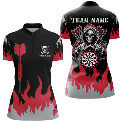 Personalized Dart Arrow And Flame Pattern Custom Women Dart Shirts, Grim Reaper  Dart Jerseys TDM2884