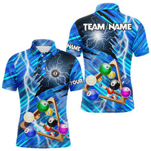 Load image into Gallery viewer, Blue Thunder Lightning 8 Ball Pool 3D Billiard Shirts For Men Custom Team League Billiard Jerseys TDM3353