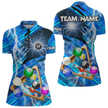 Load image into Gallery viewer, Blue Thunder Lightning 8 Ball Pool 3D Billiard Shirts For Women Custom Team League Billiard Jerseys TDM3353