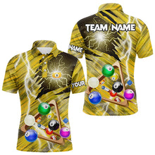 Load image into Gallery viewer, Yellow Thunder Lightning 9 Ball Pool 3D Billiard Shirts For Men Custom Team League Billiard Jerseys TDM3354