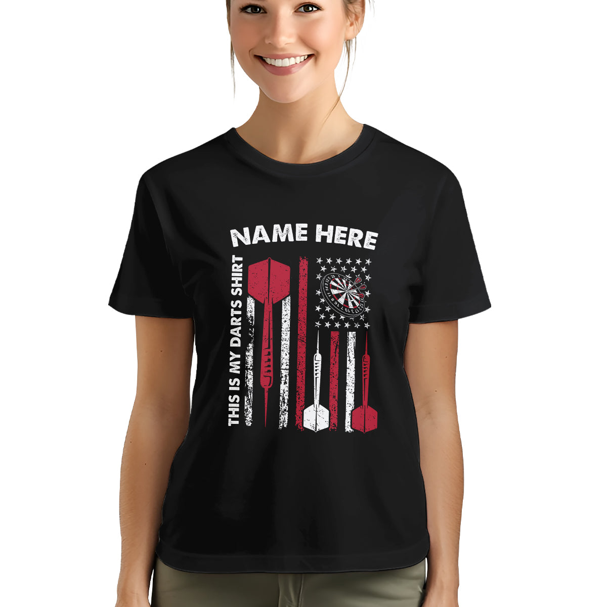 This Is My Darts Shirts Custom Grunge American Flag Darts T-Shirts, Gifts For Dart Player TDM3948