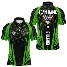 Load image into Gallery viewer, Black And Green Billiard Jerseys For Men Custom 8 Ball Pool Sport Billiard Team Shirts Short Sleeve TDM3363