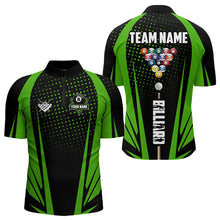 Load image into Gallery viewer, Black And Green Billiard Jerseys For Men Custom 8 Ball Pool Sport Billiard Team Shirts Short Sleeve TDM3363