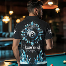 Load image into Gallery viewer, Personalized 3D Blue Icy Funny 8 Ball Pool Crown Men Billiard Polo Shirts Custom Billiard Jerseys TDM1169