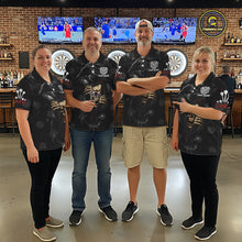 Load image into Gallery viewer, Personalized Skull Smoke Pattern Darts Shirt For Women Custom Darts Jersey Team Polo &amp; 1/4 Zip TDM5355