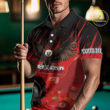 Load image into Gallery viewer, Personalized Eagle 8 Ball Pool Billiard Shirt For Men, Billiard Jerseys Team Polo &amp; 1/4 Zip|Red TDM3826