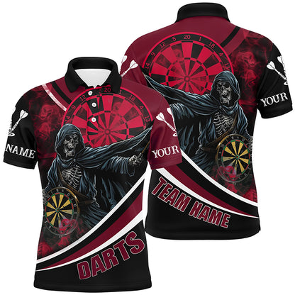 Grim Reaper Red Darts Jersey Men Polo & Quarter-Zip Shirts Custom Team League Darts Shirts TDM1727