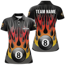 Load image into Gallery viewer, Personalized Funny Fire 8 Ball Pool Billiard Shirts For Women Custom Fire Flame Billiard Jerseys TDM2415