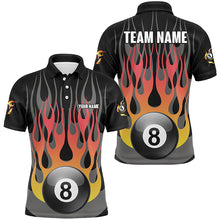 Load image into Gallery viewer, Personalized Funny Fire 8 Ball Pool Billiard Shirts For Men Custom Fire Flame Billiard Jerseys TDM2415