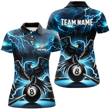Load image into Gallery viewer, Lightning Thunder Eagle Custom Blue 8 Ball Pool Shirts For Women, Billiard Team League Jerseys TDM2420