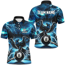 Load image into Gallery viewer, Lightning Thunder Eagle Custom Blue 8 Ball Pool Shirts For Men, Billiard Team League Jerseys TDM2420