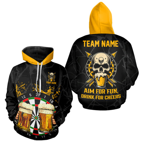 Funny Darts And Beer Aim For Fun Drink For Cheer Custom Darts Hoodie For Men Women, Darts Team Shirt TDM2657