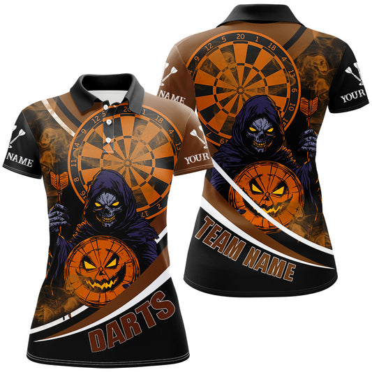 Grim Reaper Funny Dartboard Face Custom Halloween Orange Dart Shirts,  Halloween Dart Jersey TDM2664