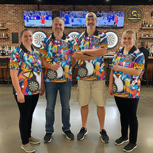 Load image into Gallery viewer, Funny Penguin Colorful Graffiti Darts Shirt For Women Custom Darts Team Jersey Polo &amp; 1/4 Zip TDM6466