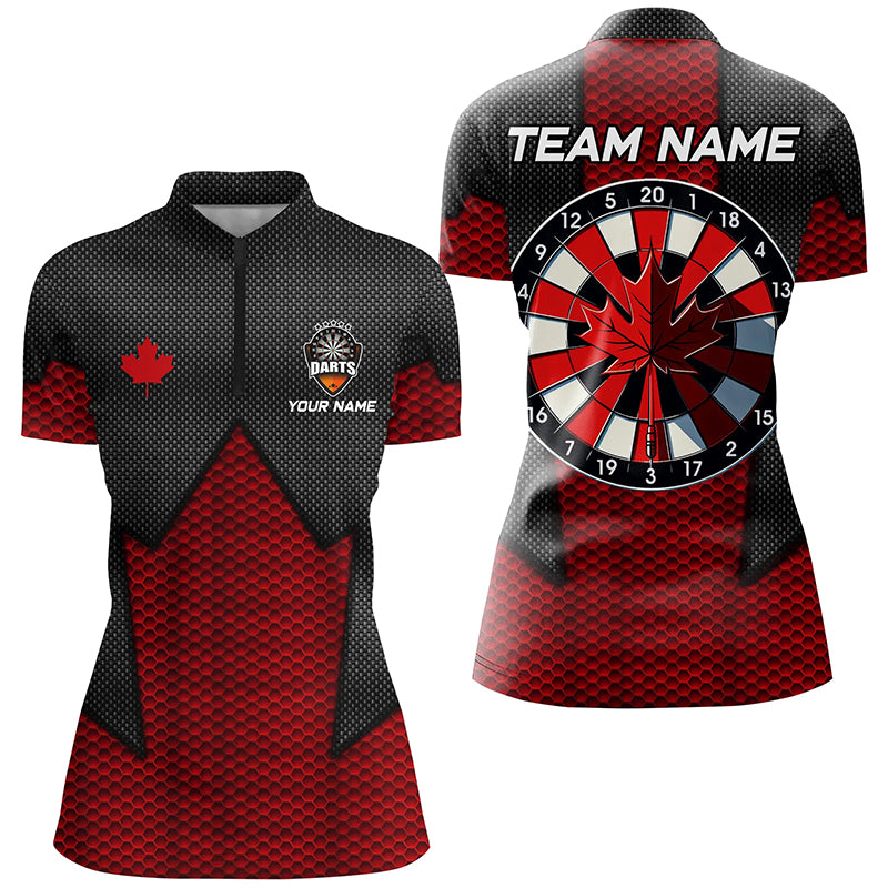 Personalized Canadian Patriotic Darts Shirts For Women Custom Canada Darts Tournament Team Jerseys TDM2429