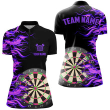 Load image into Gallery viewer, Purple Fire Flame Dart Board 3D Printed Women Darts Shirts Custom Team Name Darts Jerseys Uniform  TDM1739