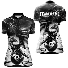 Load image into Gallery viewer, Lightning Thunder Dragon Custom Black 8 Ball Pool Shirts For Women, Billiard Team League Jerseys TDM2431