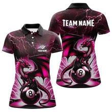 Load image into Gallery viewer, Lightning Thunder Dragon Custom Pink 8 Ball Pool Shirts For Women, Billiard Team League Jerseys TDM2432