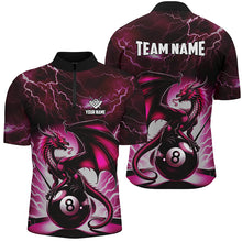 Load image into Gallery viewer, Lightning Thunder Dragon Custom Pink 8 Ball Pool Shirts For Men, Billiard Team League Jerseys TDM2432
