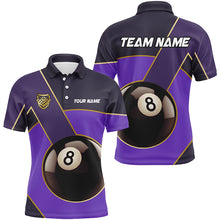 Load image into Gallery viewer, Best Custom 8 Ball Billiard Jerseys For Men, Personalized Billiard Tournament Team Shirts |Purple TDM2443