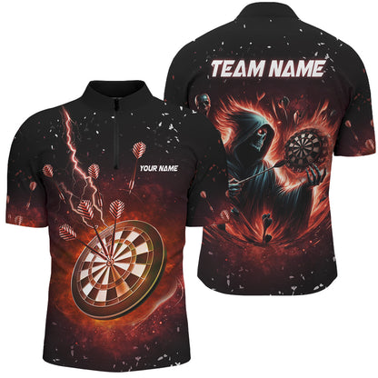 Personalized  Grim Reaper Fire Dart Shirts For Men Custom Darts League Team Jerseys TDM2918