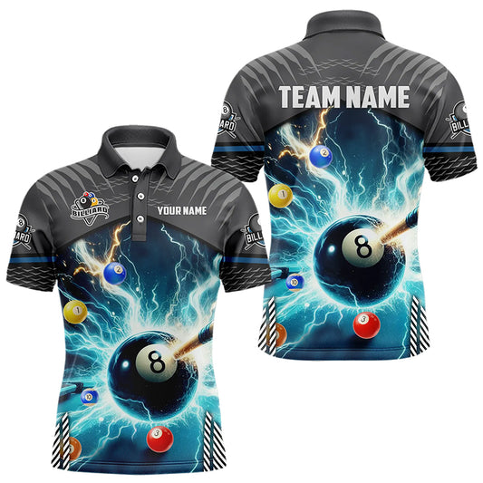 Personalized Striking Thunder Lightning Billiard Shirts For Men Custom Billiard Sport Jerseys TDM3156
