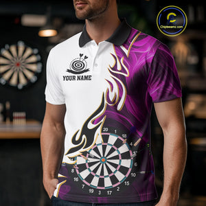 Personalized Purple Flaming Darts Jersey For Men Custom Darts Team Shirts Polo & Quarter Zip TDM4513