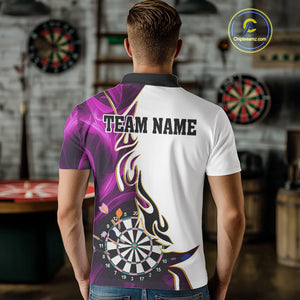 Personalized Purple Flaming Darts Jersey For Men Custom Darts Team Shirts Polo & Quarter Zip TDM4513