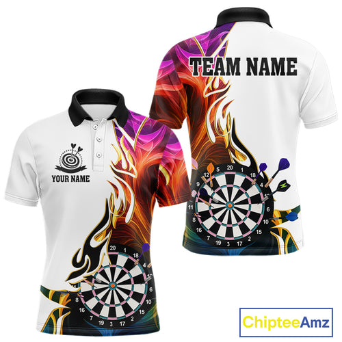 Personalized Colorful Flaming Darts Jersey For Men Custom Darts Team Shirts Polo & Quarter Zip TDM4514