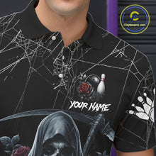 Load image into Gallery viewer, Grim Reaper And Roses Custom Bowling Shirt For Men, Bowling Team Jersey Polo &amp; Quarter Zip TDM6272