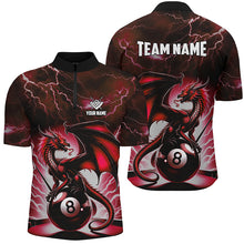 Load image into Gallery viewer, Lightning Thunder Dragon Custom Red 8 Ball Pool Shirts For Men, Billiard Team League Jerseys TDM1757