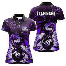 Load image into Gallery viewer, Lightning Thunder Dragon Custom Purple 8 Ball Pool Shirts For Women, Billiard Team League Jerseys TDM1758