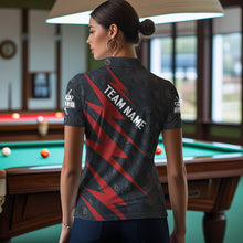 Load image into Gallery viewer, Personalized Red Billiard Jerseys For Women Custom Best Billiard Pool Team Polo &amp; Quarter Zip Shirts TDM3380