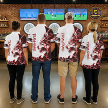 Load image into Gallery viewer, Red Thorny Camo Wolf Dart Shirts For Men Custom Camouflage Darts Jersey Team Polo &amp; 1/4 Zip Shirt TDM5666